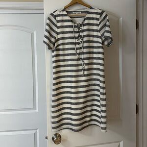 White and dark gray dress